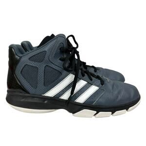 Adidas Basketball High-Top Sneakers Leather Blue Black Mens Size 11 G65750